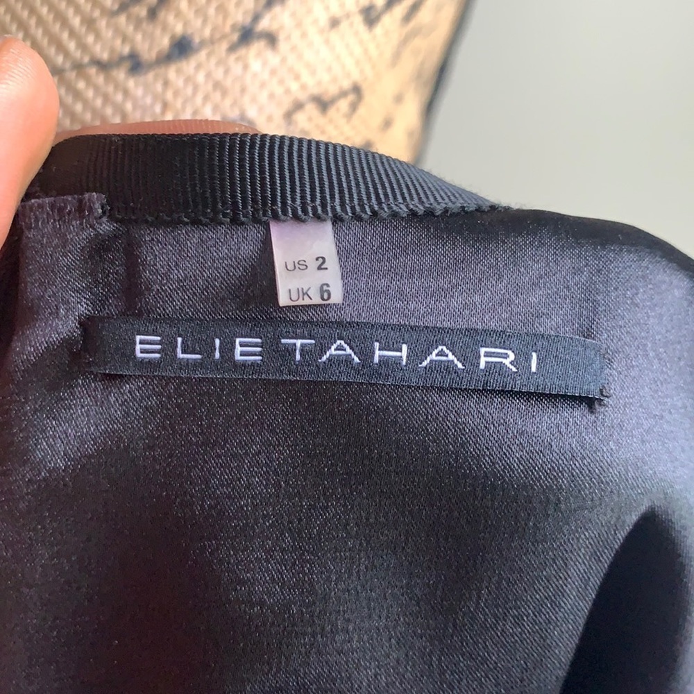 Elie Tahari leapord print sheath dress ruffle 2 - Picture 9 of 11